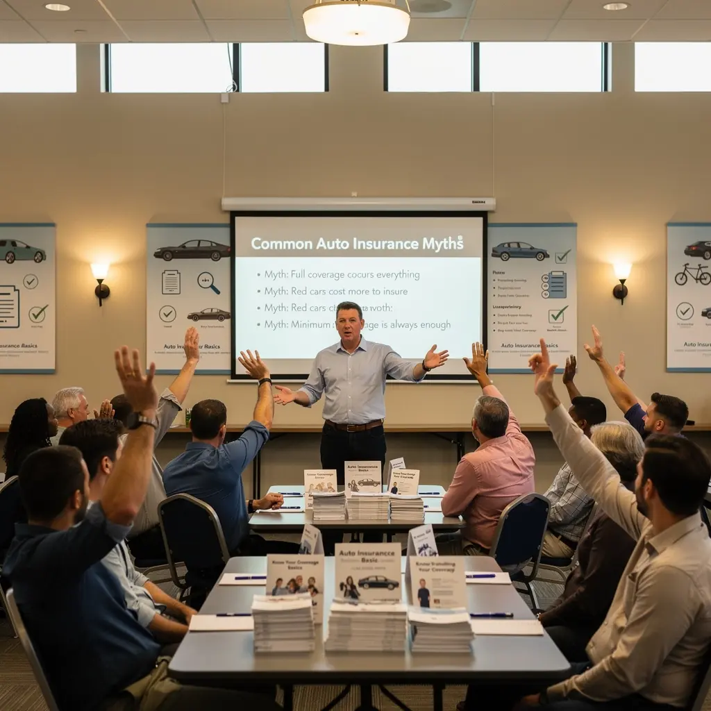 Infografika przedstawiająca korzyści płynące z ubezpieczenia samochodowego, ułożona w czytelny sposób.